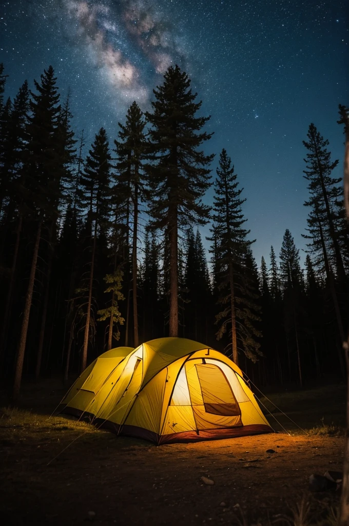 Camping at night with scary creatures