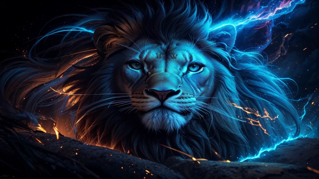 Lion, Divine Lion, Detailed Realistic Lion 16K, Golden Lion, Strong Lion, 16K realistic detailed, Luz solar realista 8K, Detailed realistic solar energy, Luz naturals realista detalhada, Solar Power Screws, ULTRAHD Photorealism, Ultra-realistic detailed colors, Texturas Detalhadas photorrealistics 16K, Contraste Natural 8K, Ultra Detalhado 8K, Nitidez 8K photorrealistic, golden light, black and gold, naturals, Linda, Rendering, photorrealistic, UltraHigh definition, 4K, detailed textures, thunder, detailed shadows, detailed colors, SUNSET, SUNSET, SUNSET, naturals Linda, Great Divine, SUNSET, detailed contrast, realistic contrast, high resolution, detailed colors, fire, villany, divine creature, 8K Realista Detalhado, 16K, 8K, High definition, detailed contrast, realistic contrast, high resolution, detailed colors, fire, villany, divine creature, 8K, realistic detailed, posh,