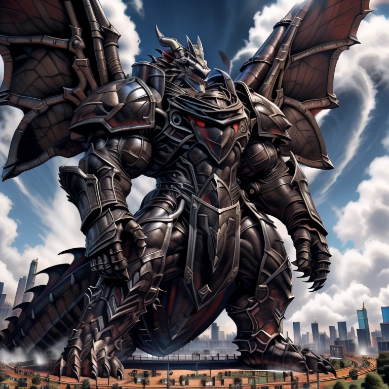 (masterpiece. official art. 8k. best quality. detailed full body. full body.)
(situation 1 : dominating demon lord dragon batzz. focus Colossus mechanical Muscular demon lord dragon batzz is trampling the CITY. macro. stomp. Low-angle perspective. emphasizing the immense size. The perspective is from below, emphasizing the sheer majesty and power of the Colossus. Colossus art. He is much bigger than a skyscraper. Giga Colossuss. micro soccer field. looking down.)

(situation 2 :smoke and flames rising from the destruction in the city. macro. stomp. Low-angle perspective. emphasizing the immense size. The perspective is from below, emphasizing the sheer majesty and power of the Colossus. Colossus art. He is much bigger than a skyscraper. Giga Colossuss. looking down.)

(Additional details 1: wearing a full-face helmet. helmet is jet black. The color of NANOSUIT is jet black. high-tech bio-mecha armor. real texture material. whole body shines like metal. Wearing cyberpunk mecha. emphasizes the muscles. suit fully made of metal. intricate armor. Robotic suit. suit fully made of metal. NANOSUIT with the same design as demon lord dragon batzz.). (demon lord dragon batzz has 5 toes.)

(Additional details 2: (Detailed head. Detailed Body. Detailed abs. gigantic muscles. HYPER MUSCLES. Gigachad Muscular. big muscle. pecs. triceps. traps. unusually developed muscular body. body full of huge muscles. showing off muscles. pectorales enormes. Exaggeratedly huge muscles. huge muscles. long legs.).

(Additional details 3: nj5furry, Spread wings. It has wings. black have big wings. The claws are sharp. Sharp teeth.5 toes.). 