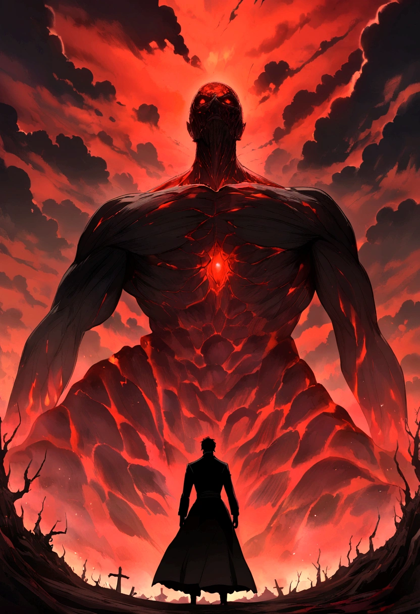 Darkness crature, black, red, monster, anime, man, killer, giant, beautiful