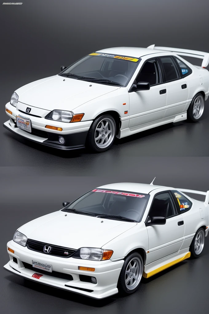 Honda Civic 1999 branco com adesivo do Power rage de hot Wheels acceleracers