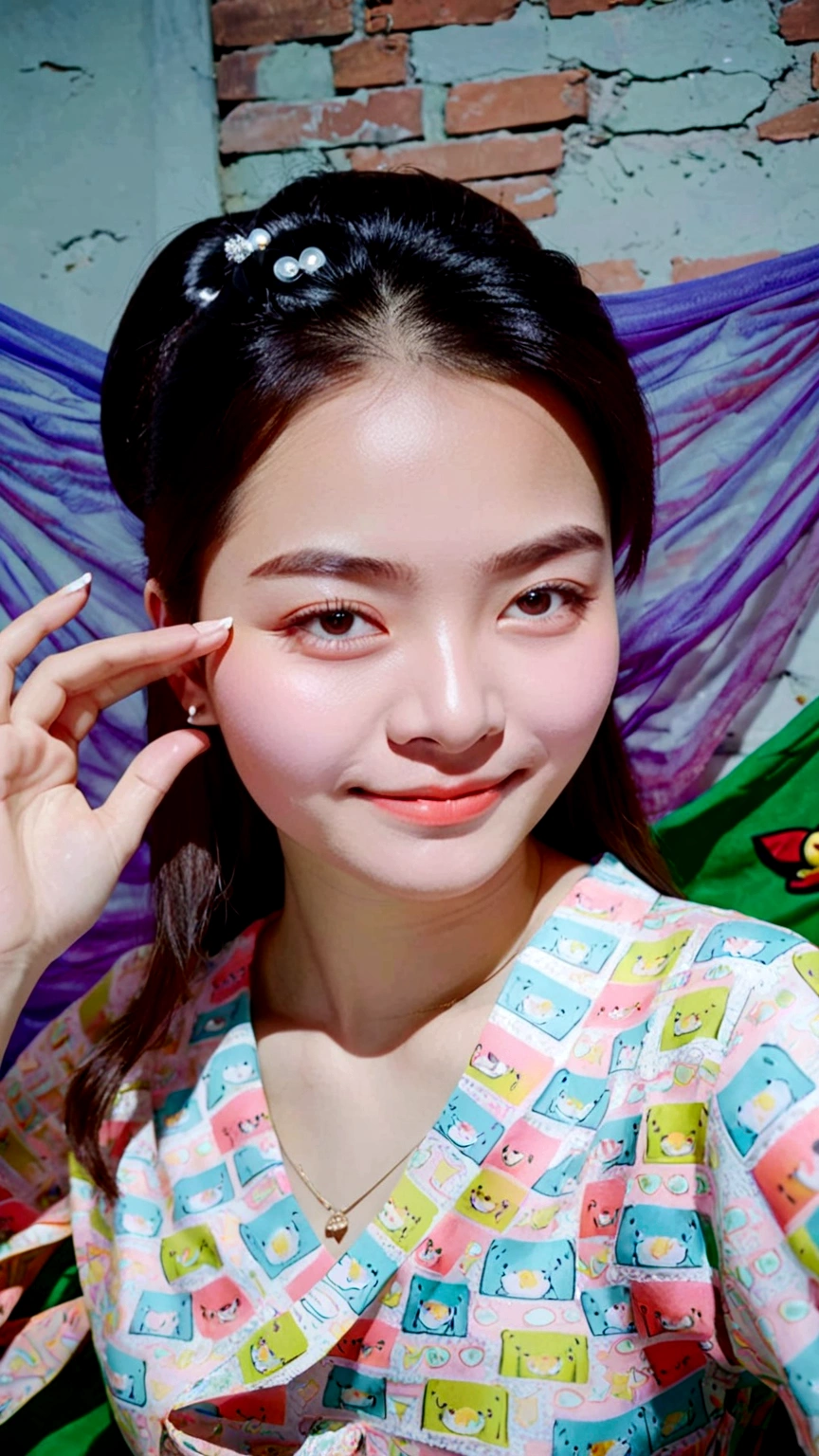 21 year old girl, in see-through clothing, visible nipples. he has long hair, black on top and whitish brown on the bottom. wearing bright light blue lace panties, full body, not fat and not thin, height 163 cm. slightly thick lips, rather wide and flat nose. there is a mole on the left forehead. reality photo, pro photography, masterpiece
