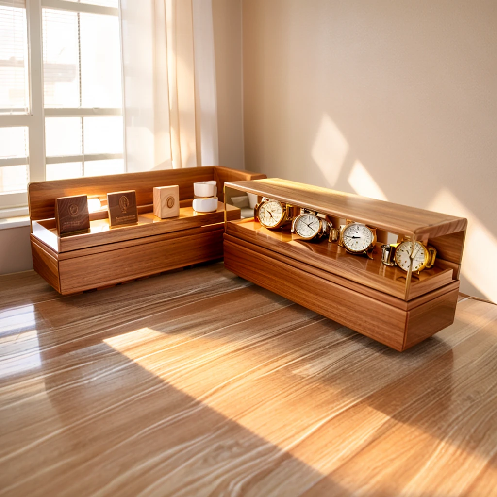 In this cozy room,A ray of sunlight shone on the table through the half-drawn curtains,Let the wood grain on the watch storage case shine with a faint sheen。There is a calm and serene atmosphere in the surrounding air。Several still lifes hang on the walls of the room,It adds a touch of elegance to the space。And on the other side of the room,A half-open window lets the breeze blow in,The pages on the small desk by the window flipped in the wind,This quiet scene gives a sense of tranquility and comfort。