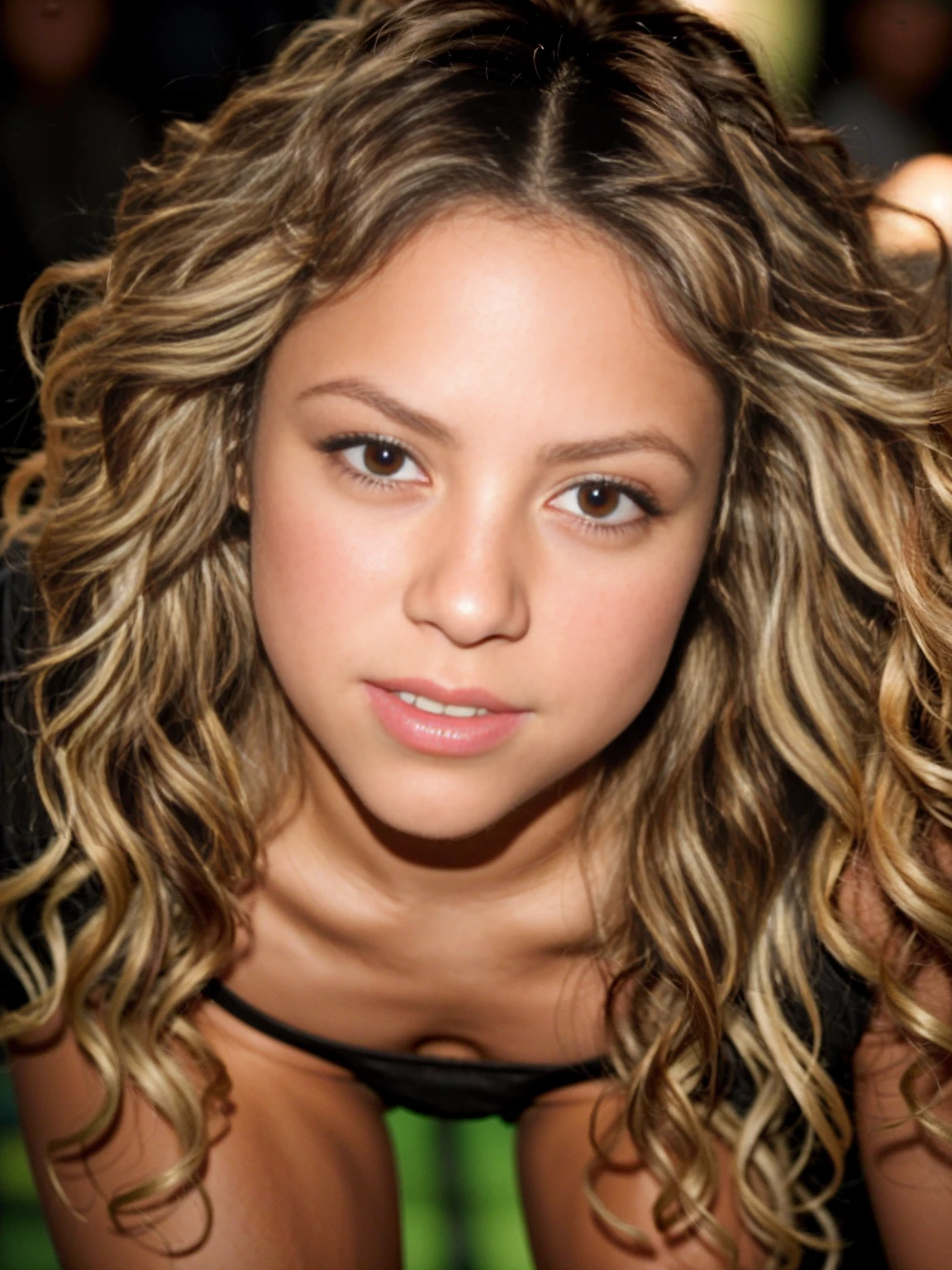 ((FULL BODY SHOT 1.3)), (20 year old girl 1.2, beautiful seductive facial expression 1.2), (the girl is a stripper 1.2, NSFW 1.2, NAKED 1.3, shoulder length hair 1.2), (very sexy Latina woman 1.2, perfect curves 1.2, alluring figure 1.2, nice breasts 1.2), (twerking on stage 1.2, dancing on the stage 1.2, sexually seductive 1.2), (masterpiece, best quality:1.2), 1girl, solo, (best quality,4k,8k,high resolution,masterpiece:1.2), realistic (1.37) girl, (hyper realistic 1.2), (highly detailed face 1.2, Detailed facial features 1.2), (set in a dark lit bar 1.2, dance stage 1.2, bar stage 1.2, cinematic lighting 1.2, highly detailed background 1.2)