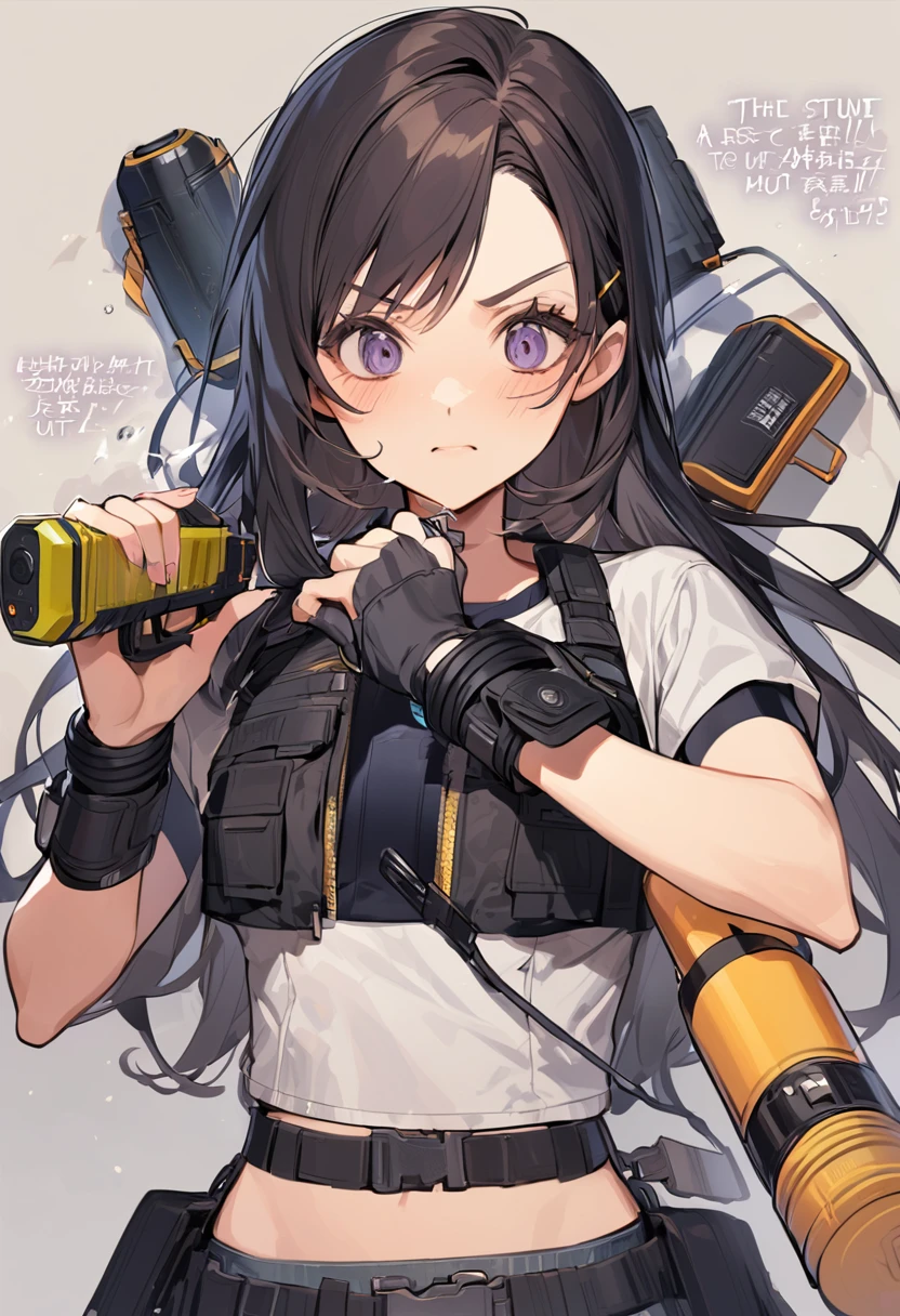 The stun gun can be applied to the body, but both hands are handcuffed and the