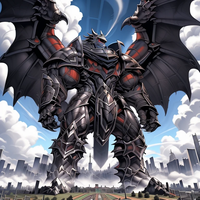 (masterpiece. official art. 8k. best quality. detailed full body. full body.)
(situation 1 : dominating demon lord dragon batzz. focus Colossus mechanical Muscular demon lord dragon batzz is trampling the CITY. macro. stomp. Low-angle perspective. emphasizing the immense size. The perspective is from below, emphasizing the sheer majesty and power of the Colossus. Colossus art. He is much bigger than a skyscraper. Giga Colossuss. micro soccer field. looking down.)
(situation 2 :smoke and flames rising from the destruction in the city. macro. stomp. Low-angle perspective. emphasizing the immense size. The perspective is from below, emphasizing the sheer majesty and power of the Colossus. Colossus art. He is much bigger than a skyscraper. Giga Colossuss. looking down.)
(Additional details 1: wearing a full-face helmet. helmet is jet black. The color of NANOSUIT is jet black. high-tech bio-mecha armor. real texture material. whole body shines like metal. Wearing cyberpunk mecha. emphasizes the muscles. suit fully made of metal. intricate armor. Robotic suit. suit fully made of metal. NANOSUIT with the same design as demon lord dragon batzz.). (demon lord dragon batzz has 5 toes.)
(Additional details 2: (Detailed head. Detailed Body. Detailed abs. gigantic muscles. HYPER MUSCLES. Gigachad Muscular. big muscle. pecs. triceps. traps. unusually developed muscular body. body full of huge muscles. showing off muscles. pectorales enormes. Exaggeratedly huge muscles. huge muscles. long legs.).
(Additional details 3: nj5furry, Spread wings. It has wings. black have big wings. The claws are sharp. He wears a black cloak on his back.).