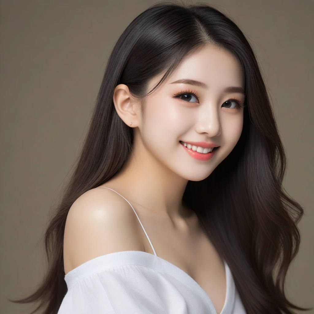 8K, Ultra-high resolution, Highest quality, masterpiece, 三分割法によるphotograph,Surreal, photograph, 1 girl, (16 years old:1.3), pretty girl, Cute face, Beautiful eyes in every detail, 細かくdetailedに,masterpiece,, One Girl:1.2, Japan Female Announcer,whole body、Black Hair、well-groomed eyebrows、Cute Lip Makeup,(masterpiece, Highest quality, Highest quality, Official Art, beautifully、aesthetic:1.2), (One girl), 非常にdetailedな,(Fractal Art:1.3),colorful,最もdetailedな,Cute gestures、so beautiful,A carefree smile,Healing the heart,Long Straight Hair,Looking at the audience、beauty,Long neck、Laugh a little、Please close your mouth and laugh、(((Ideal body type))),A-cup small breasts :2,、Portraiture:2、Perfect Anatomy、鮮明なdetailed、detailed、Surreal、Light and shadow,Strong light