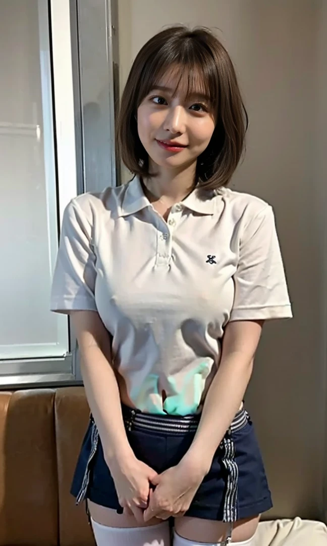 She puts her hand inside her white, luxurious panties and masturbates.。、.(((Pantyhose w.Medium Short Hair、Shoulder-length hair:1.4))).((A luxurious navy blue shirt with a navy blue collar、Standing photo、Medium Hair、服の上からでもわかるBig Breasts、Both hands are in front of the belly button、A photo of panties visible through a short polo shirt、Roll up your shirt with your hands、She is wearing a white polo shirt and luxurious white panties.、:1.4))、In the living room、Cream Hair Color、Her huge breasts are obvious even through her clothes...、Small earrings、Light brown hair color、:1.4))、Shiny Hair、Light beige hair color、Background Blur、Light brown hair、{{Cowgirl Shot}}、((Close-up shot from the waist up、Big Breasts:1.4))、Big Breasts、にっこりsmile、服からでも分かるBig Breasts、Cowboy Shot、素敵なsmile、((Revealing clothing))、Full body photo、ring、Tuck your hair behind one ear、Silver Necklace、smile、Caustics、Highly detailed photos、Big Breasts、Super no makeup、(8K、RAW Photos、Highest quality、masterpiece:1.2)、(Realistic、Realistic)、1 Girl、((Big Breastsショートヘア、Looking into the camera:1.4))、Hair blowing in the wind