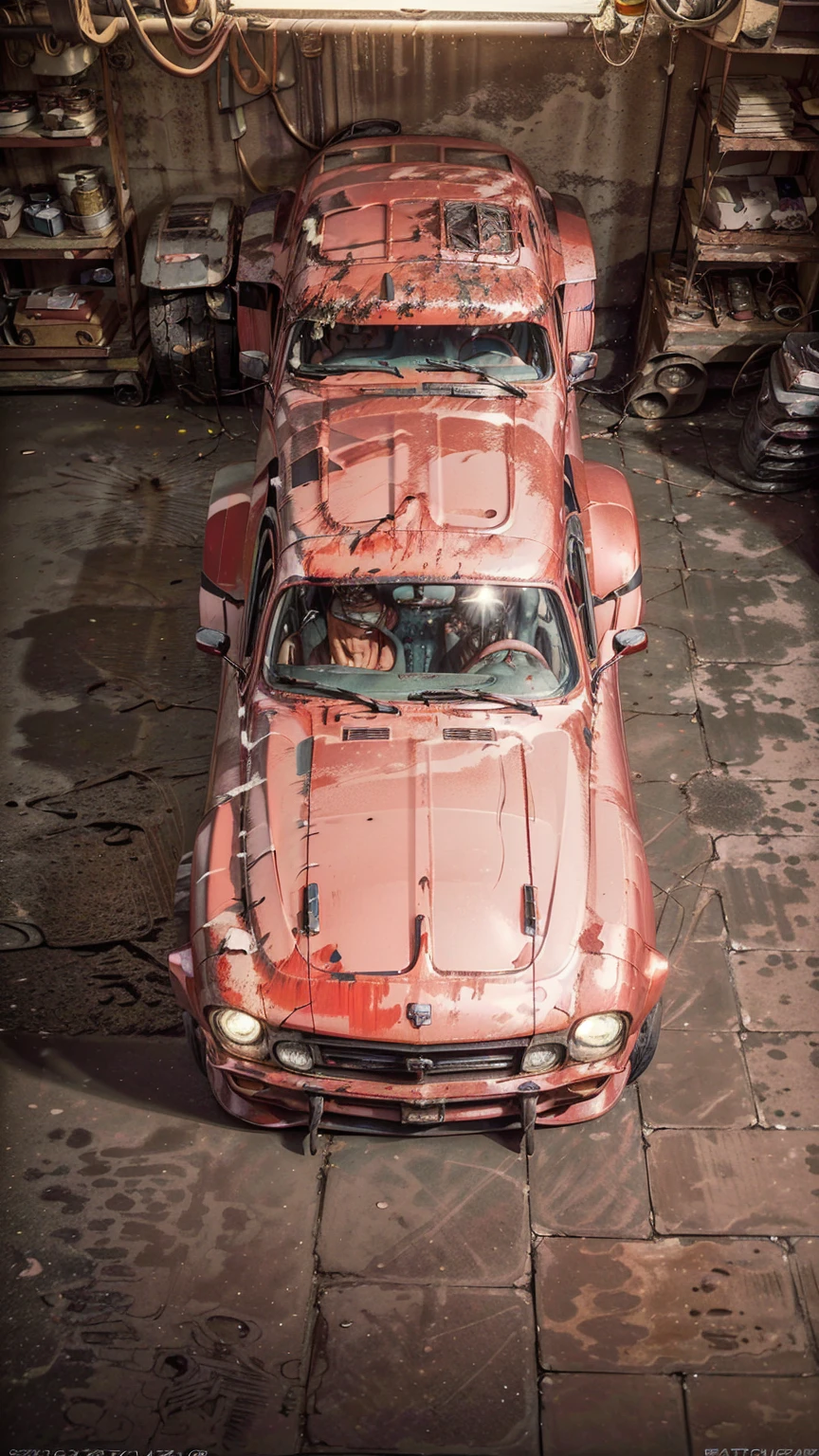 ((1woman, Mecánica automotive: sexy, pink hair in soft waves, oil stains on face, pink cheeks, adorned with a mechanic's cap, honey-colored eyes that shine brightly, satisfied smile, mechanics suit with oil stains and worn, Tool Belt, supported in profile, checking an old truck, mechanic gloves, work boots, dirty hands, concentration expression, coquette. oil stains and mechanical tools everywhere, dust and dirt particles))
((Around: illuminated mechanical workshop, cars in repair, tools and tires, open old truck hood, exposed engine, herramientas y artefactos de mecánica automotive alrededor del taller, cold and modern light of a high-end workshop.)) ((realist, photo-realist:1.3), Masterpiece, an extremely perfect and beautiful body, extremely detailed pale body, Best quality score, 8k quality, Wide plane, whole body, close up, high view, automotive))