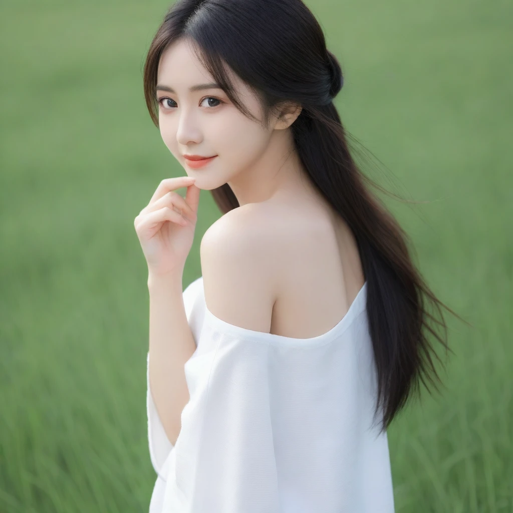 8K, Ultra-high resolution, Highest quality, masterpiece, 三分割法によるphotograph,Surreal, photograph, 1 girl, (:1.3), pretty girl, Cute face, Beautiful eyes in every detail, 細かくdetailedに,masterpiece,, One Girl:1.2, Japan Female Announcer,whole body、Black Hair、well-groomed eyebrows、Cute Lip Makeup,Minimalist Travel,Lonely, Green grassland,空を見上げる1 girl, Minimalism, In the savannah, figure,最もdetailedな,Cute gestures、so beautiful,A carefree smile,Healing the heart,Long Straight Hair,Looking at the audience、beauty,Long neck、Laugh a little、Please close your mouth and laugh、(((Ideal body type))),A-cup small breasts :2,、Portraiture:2、Perfect Anatomy、鮮明なdetailed、detailed、Surreal、Light and shadow,Strong light