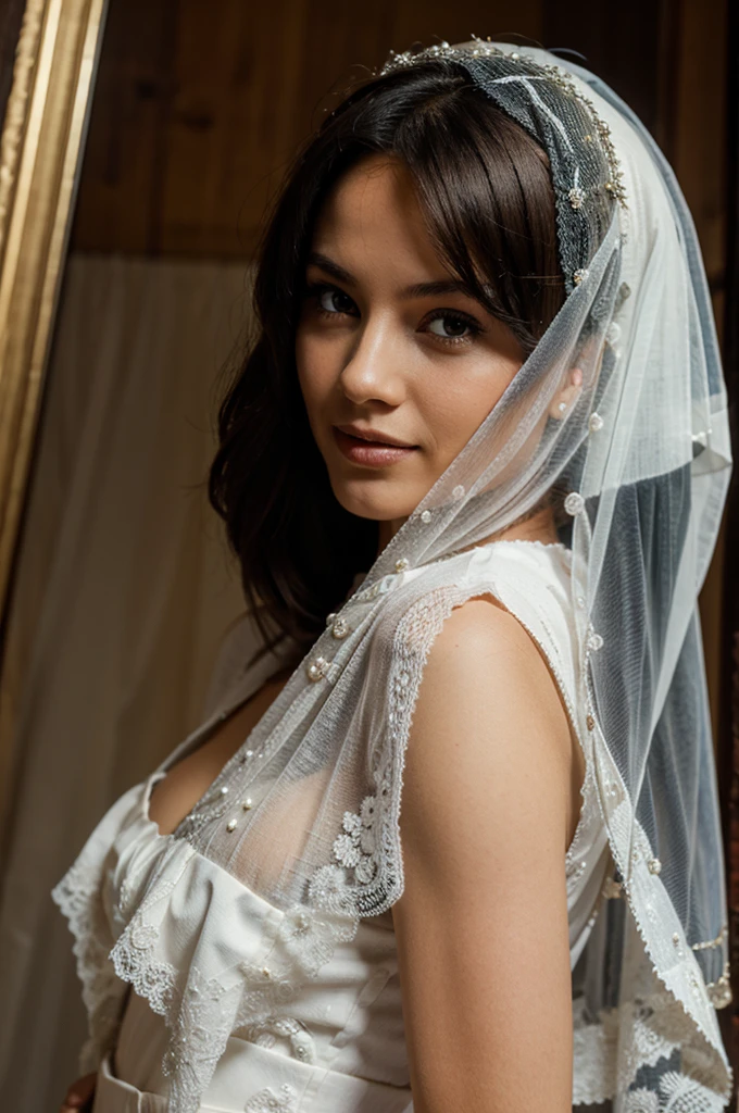 Woman wearing a veil