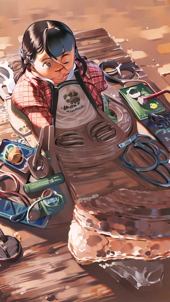 Girl、squat、Playing in the sand、