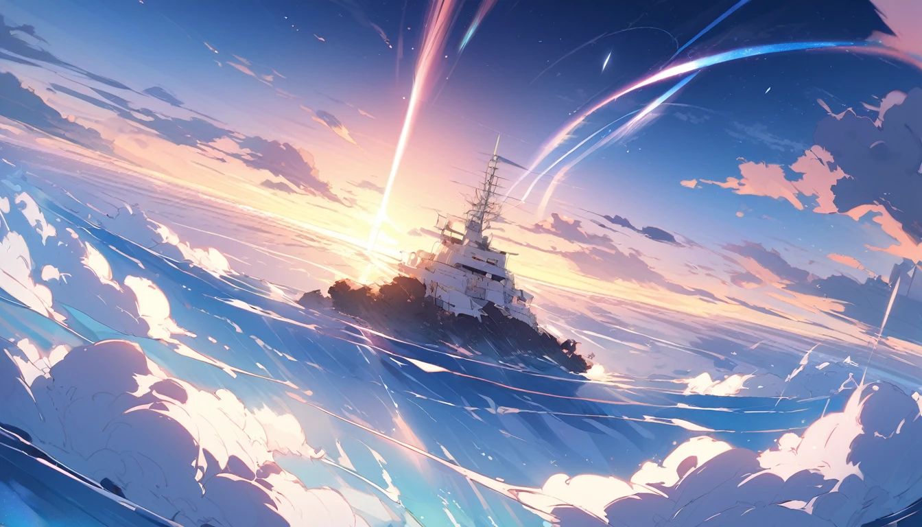 The boundary between space and sky dawn Over the South Pacific