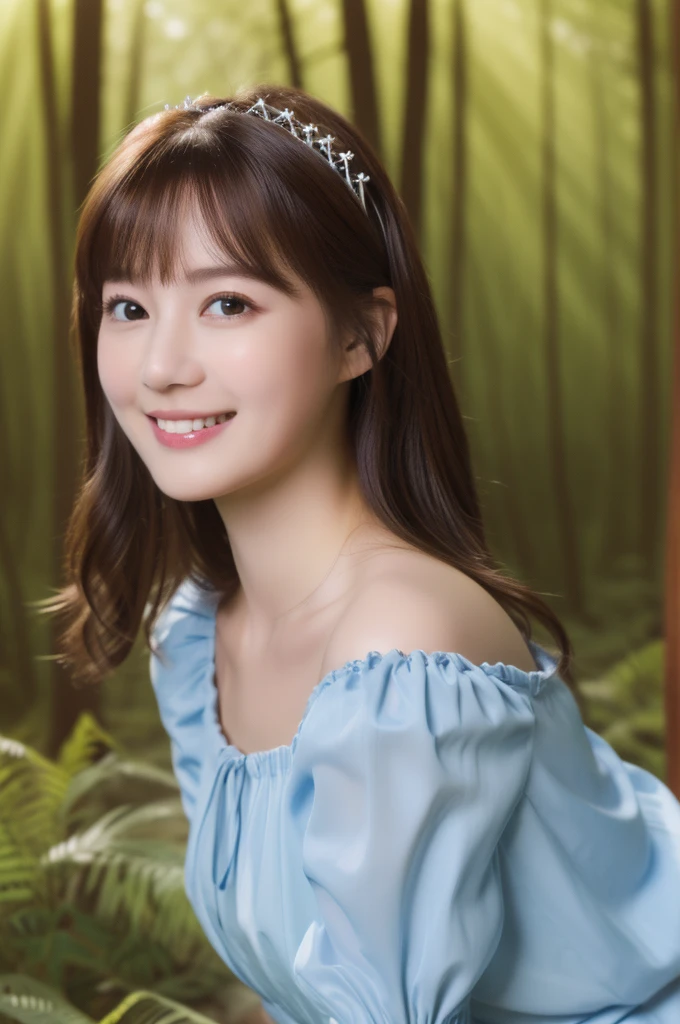 ((Tabletop:1.4、Highest quality))、(Realistic photos:1.4)、((One girl))、(超High resolution:1.2)、Very delicate and beautiful、wonderful、Highly detailed CG unity 8k wallpapers、Super detailed、High resolution、Soft Light、Beautiful detailed girl、Highly detailed eyes and face、Beautifully detailed nose、Beautifully detailed eyes、(Fairytale Princess:1.3)、Cinematic lighting、Perfect Anatomy、Slim body、、(Parted bangs)、(Little House in the Forest:1.3)、Cowboy Shots、Look at the viewer、smile