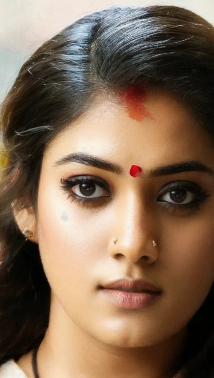 (best quality,4k,8k,highres,masterpiece:1.2),ultra-detailed,(realistic,photorealistic,photo-realistic:1.4), profesional photograph, natural light, ((portraits, a beautiful young indian nayanthara)), 28 years old, (wet button shirt:1.3), exposed her breast, seductive look, soft glow, elegant beauty, perfect face with soft skinice, detailed blue grey eyes, sexy pose, delicate skin texture, flowing messy hair, lustly expression, sexy posture, collarbone, naturally droopy breast, (sitting:1.2) , (grass field with skyline:1.3), subtle shadows, daylight and clouds background, shallow depth of field, foggy and greeney atmosphere, fine art photography, close up, (seen from below:1.3, low angle:1.3), facing forward, photon mapping, 