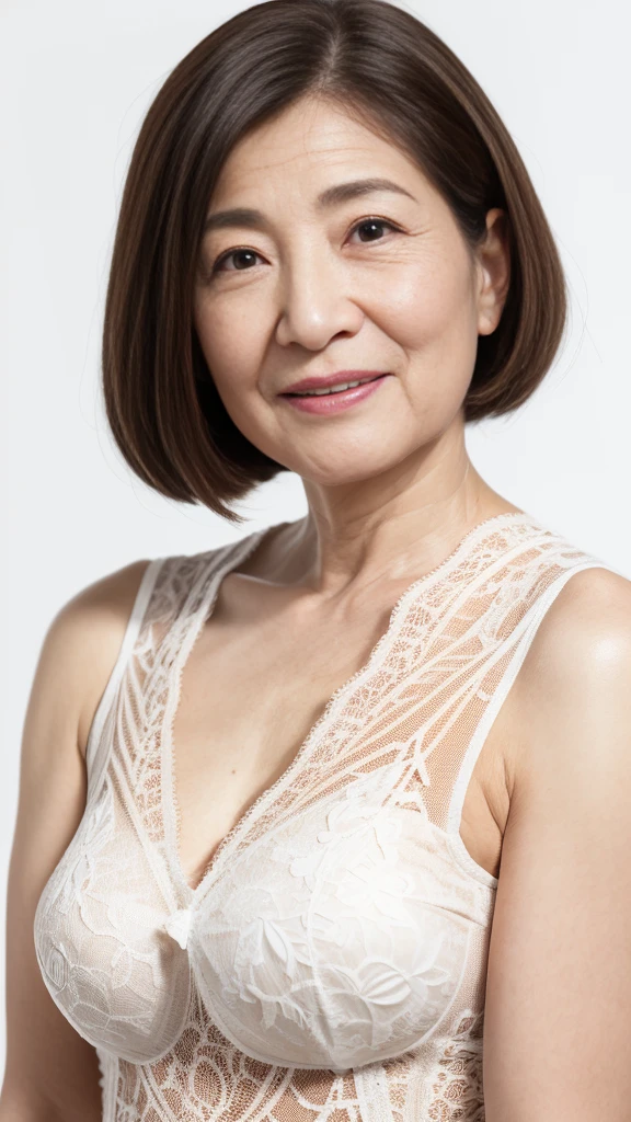 Photo for ID, aunt, Get noticed, ((Fractal Art)), (((masterpiece))), 8K, Clear images, (((alone))), (((Older Japanese Mature))), Pure white background, Natural hairstyle, please lower your arms, wear a flashy bra, gravure, Look forward, ((Elderly mature woman with an old face)), Depict lips accurately,Red lips, Flashy makeup, (((alone))), (((Perfect Anatomy))), Elderly, Pure white background, gravure, Natural upright posture, Look forward, ((Obscene)), From the chest up, Highest quality, Very detailed, Realistic, Very detailed細なスキン, (1 Japanese Mature), (positive), 120 years old, Huge breasts, Mature anchorwoman, Glamour, sexy, Pure white skin, Looking at the audience,