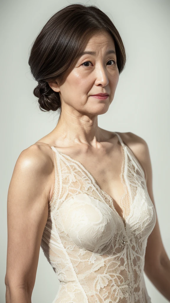 Photo for ID, aunt, Get noticed, ((Fractal Art)), (((masterpiece))), 8K, Clear images, (((alone))), (((Older Japanese Mature))), Pure white background, Natural hairstyle, please lower your arms, wear a flashy bra, gravure, Look forward, ((Elderly mature woman with an old face)), Depict lips accurately,Red lips, Flashy makeup, (((alone))), (((Perfect Anatomy))), Elderly, Pure white background, gravure, Natural upright posture, Look forward, ((Obscene)), From the chest up, Highest quality, Very detailed, Realistic, Very detailed細なスキン, (1 Japanese Mature), (positive), 120 years old, Huge breasts, Mature anchorwoman, Glamour, sexy, Pure white skin, Looking at the audience,
