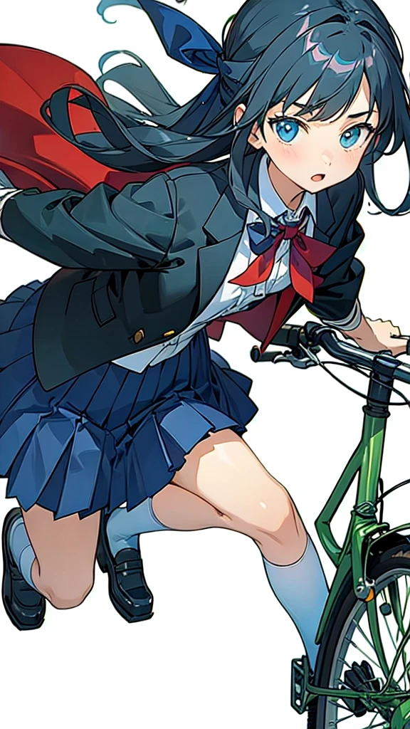 (masterpiece, best quality:1.2), 1girl, ride a bicycle, solo