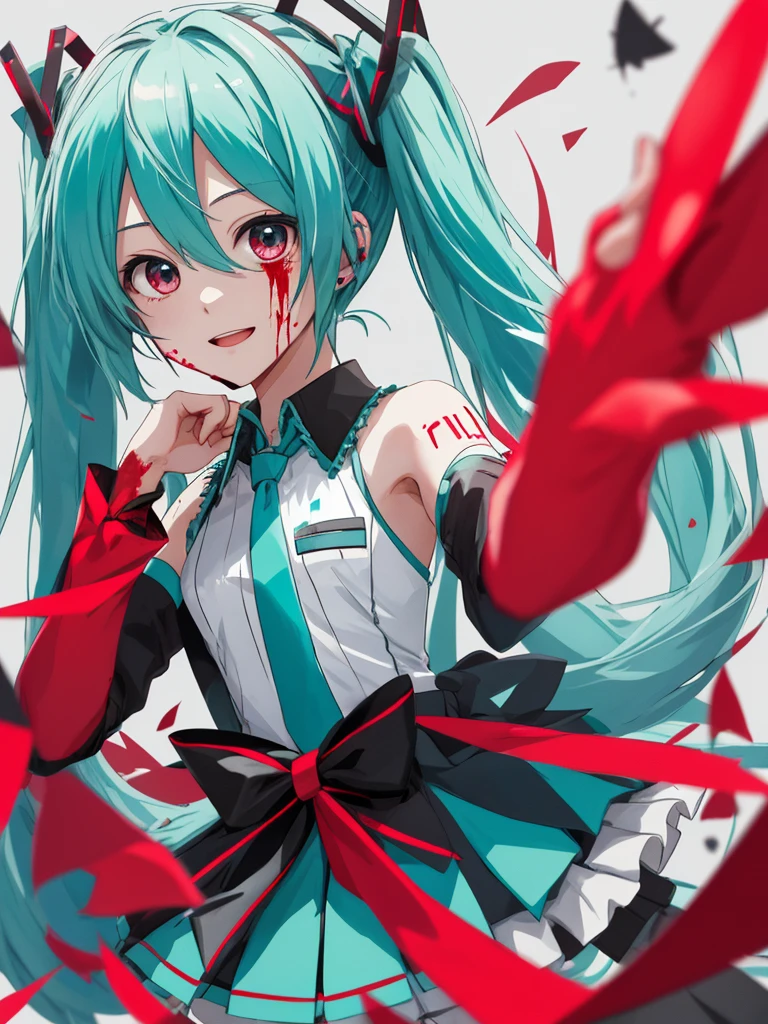 hatsune miku, yandere, blood