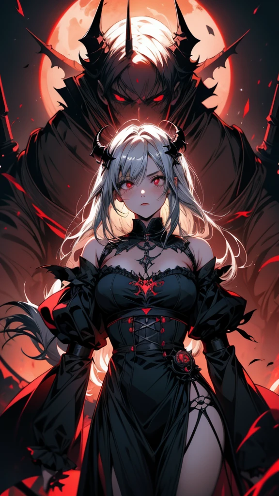 Anime girl with a demonic head and a demonic tail, Devil Anime Girl, Gothic Maiden Anime Girl, Anime Monster Girl, Gwaiz on pixiv artstation, From Arknights, Gwaiz on artstation pixiv, Gwaiz, Gap Moe Yandere Grimdark, Beautiful necromancer girl, Nier 2B, black