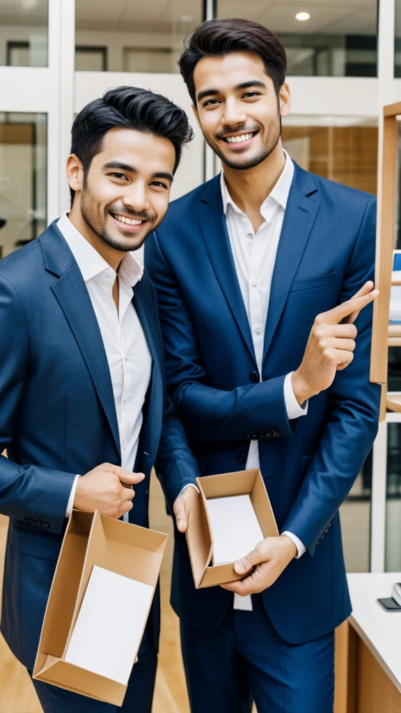 Two man happy for the successfulness of their business worldwide 