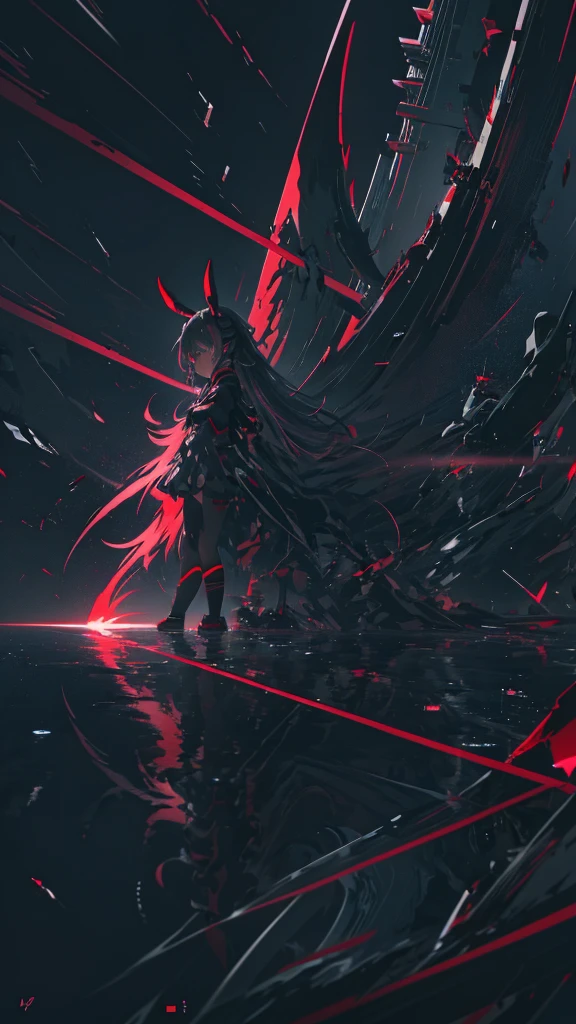 Anime girl with bunny ears and long hair and red eyes, From Arknights, Spectacular anime style, Nightcore, With eyes that glow red, Devil Anime Girl, Anime Wallpaper, hd Anime Wallpaper, 4KAnime Wallpaper, Dark art style, Gap Moe Yandere Grimdark, Anime Wallpaper 4k, Anime Wallpaper4k, everyone, anime art wallpaper 4k