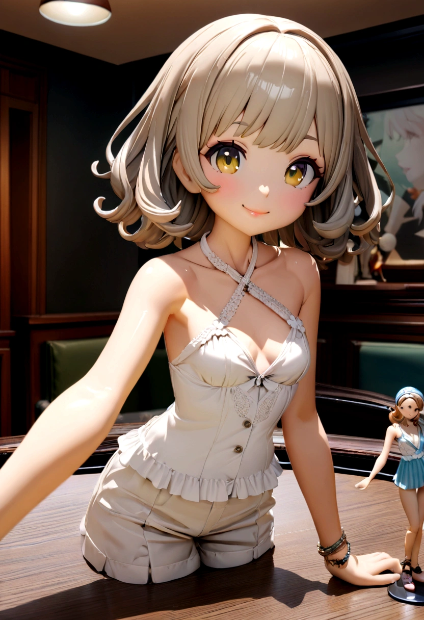Tabletop, Highest quality, figure, Super detailed, In detail, High resolution, 8k wallpaper, Perfect dynamic composition, Beautiful attention to detail, Women's Fashion Summer,Medium Hair,Small breasts Natural color Lips, Bold sexy pose,smile,Harajuku、20-year-old girl、cute、sexy shot looking at camera