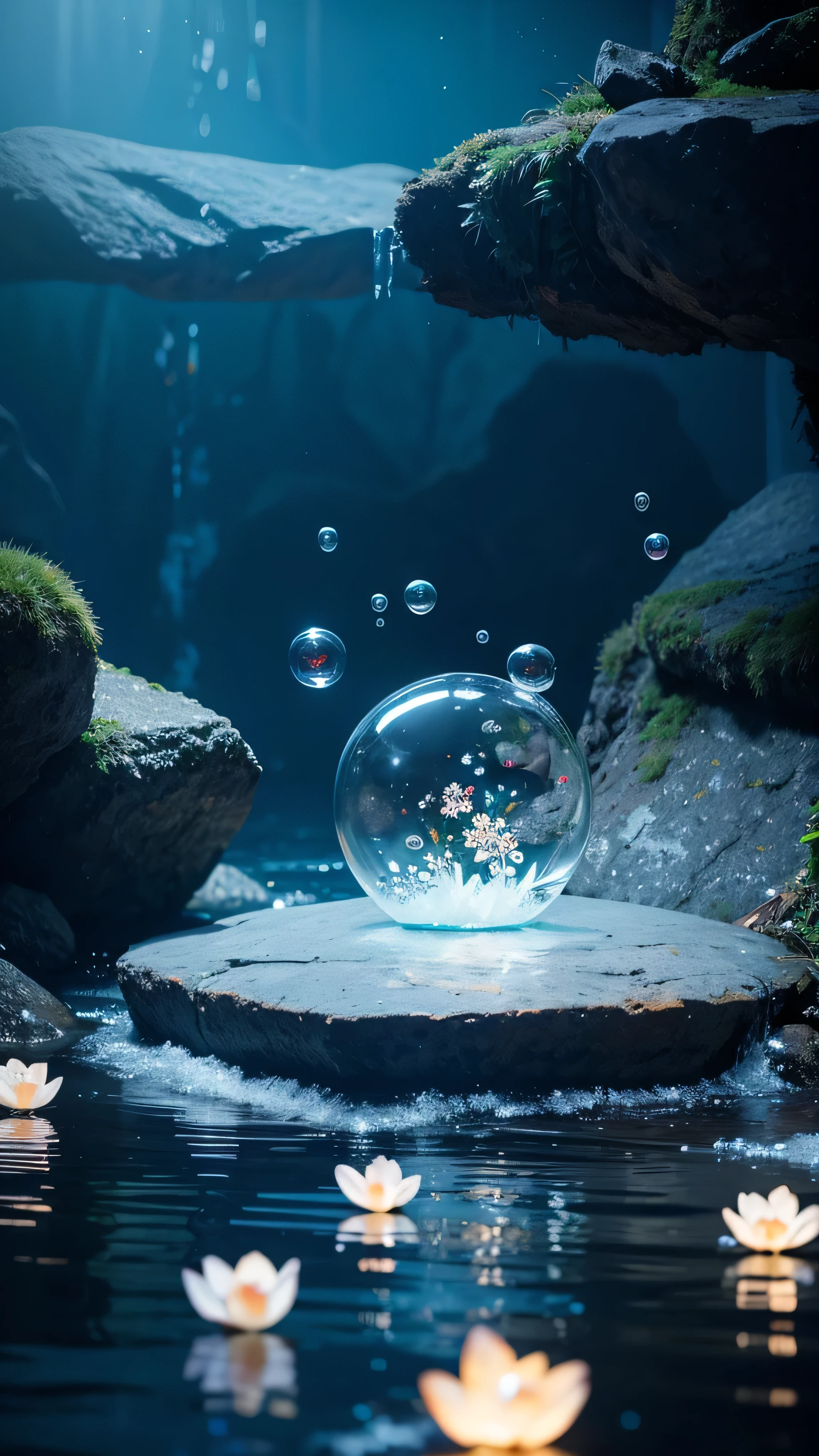 born, Highest quality, High resolution, masterpiece: 1.3), Bubbles floating on water, masterpiece, Soft and forgotten, Realistic, 1 scene, A closer look, Shining Surface, Translucent foam, Dynamic Movement, Enchanting, quiet, peaceful, calm, Gentle Dance, The joy of nature, calm down, appease, refresh, 3D Octane Rendering, Ray Tracing, Super Detail Viewer, close, Particle Effects, Volumetric lighting, Shadow play, Ambient Lighting.
Transparent bubbles floating on water, Their soft and forgotten shapes are captivating