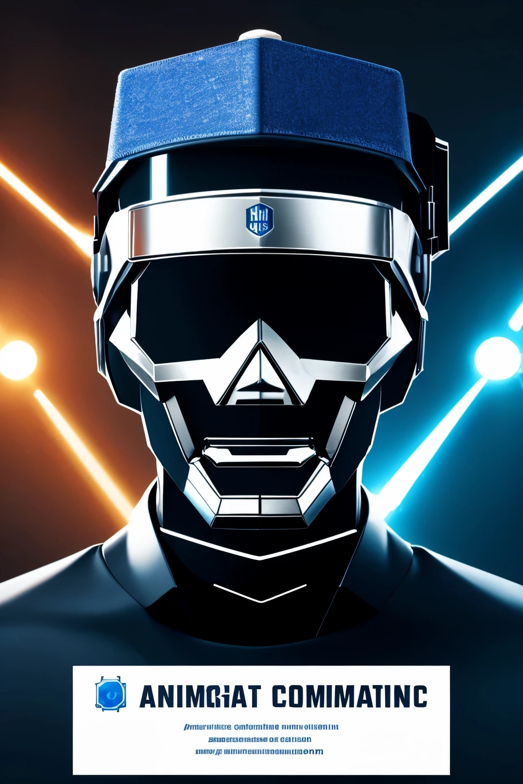 "a logo which have about physics chemistry commerce and artificial intelligence in robot head with graduate cap" for an education institutions