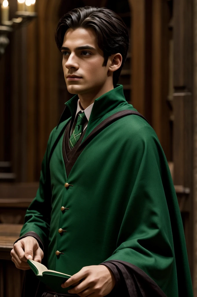 Un chico de hogwarts de la casa de slytherin