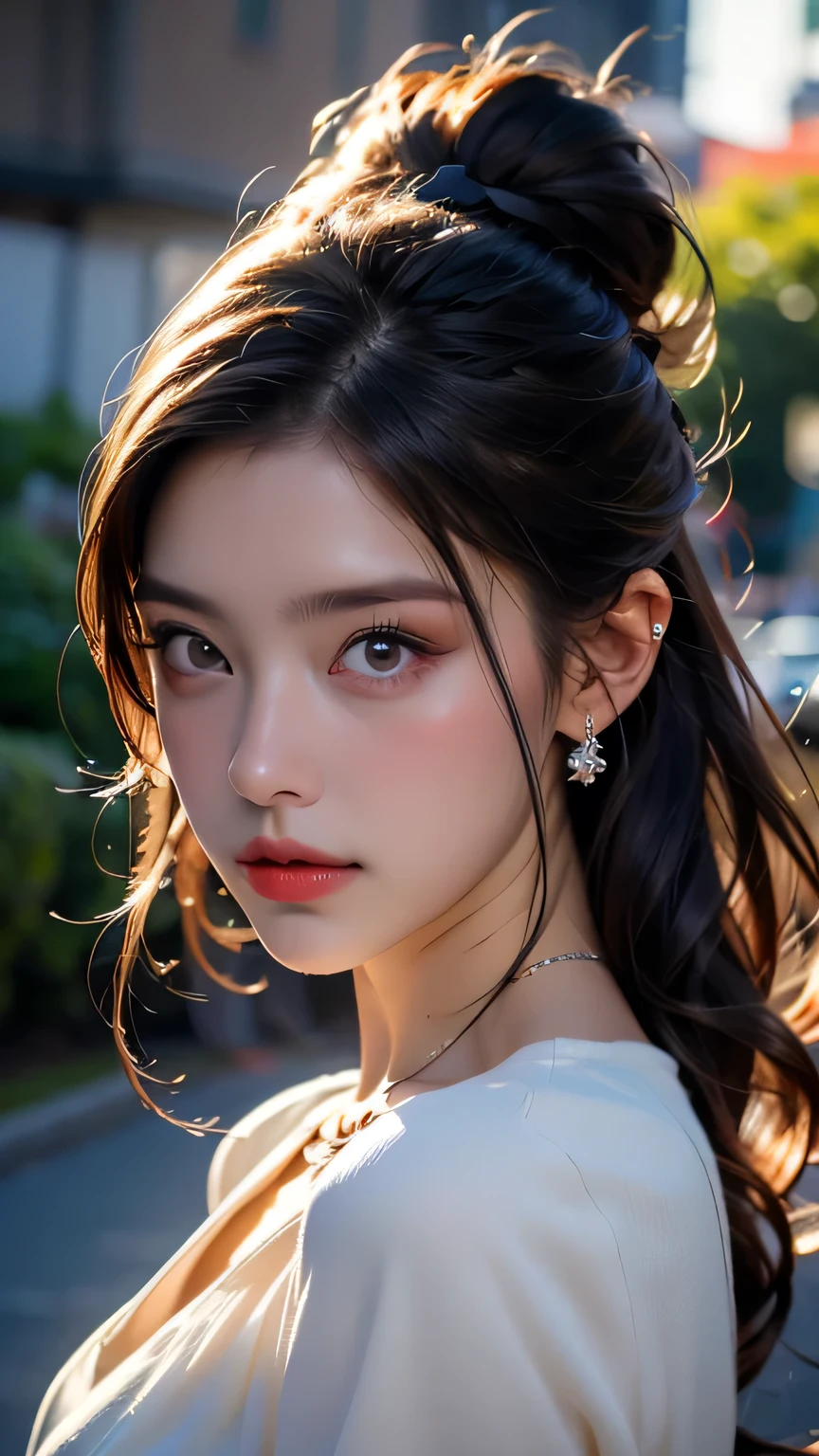 最high quality, masterpiece, High Resolution, One Girl, China dress, hat, necklace, jewelry, Beautiful Face, On top of that_body, Tyndall effect, Realistic, Dark studio, Rim Light, Two-tone lighting, (High resolutionスキン: 1.2), 8K Ultra HD, Digital SLR, Soft lighting, high quality, Volumetric lighting, Frank, photograph, High resolution, 4K, 8K, Bokeh, (Dynamic pose)、 masterpiece, 最high quality, high quality, High resolution、(Upper body portrait)