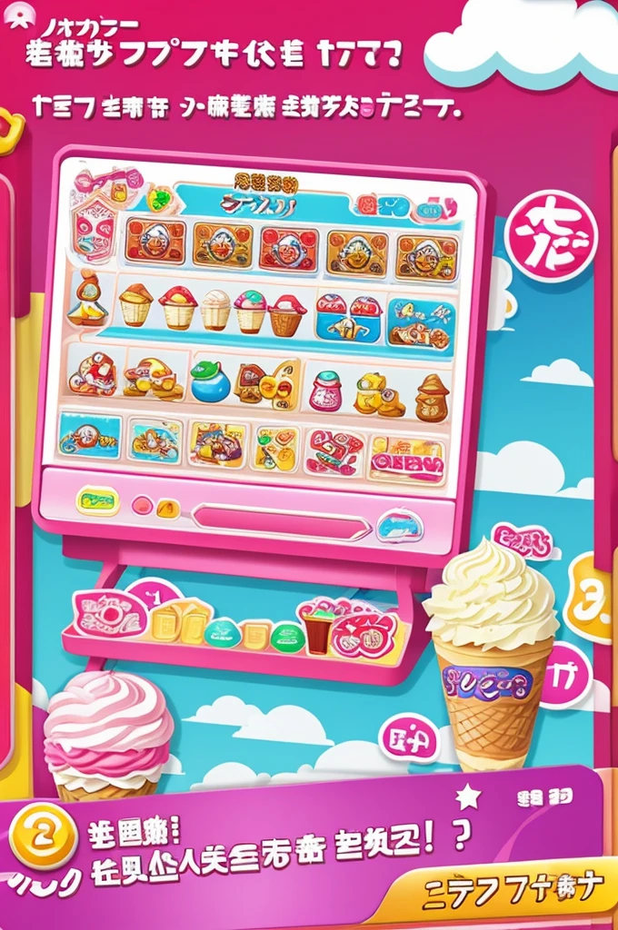 Can you invent the logo of what a Japanese ice cream parlor video game would be like?, make it look like the user's profile