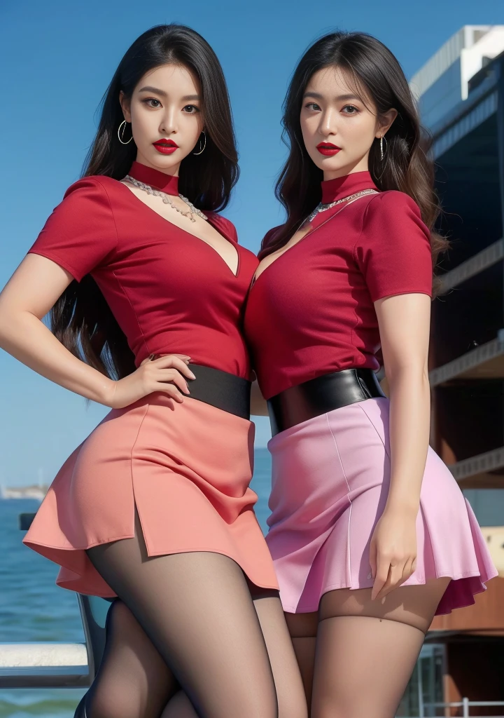 Standing by the sea,The waves behind,Standing by the sea,The waves behind,Standing by the sea,The waves behind,Standing by the sea,The waves behind,Blue-gray-purple clothes, (No cleavage),thigh, cosmetic, (lipstick: 1.1), (Eyeliner: 1.2), mascara, Eyeshadow,Outdoor sports, earrings, necklace, Black tights, Wrinkles at the corners of the eyes, Oral wrinkles,High Neck Knit Bodycon Skirt,full-body shot,An Asian Japanese woman,65 years old,big eyes,elegant temperament elegant temperament,(masterpiece:1.2, best quality), actual, (The real situation,45 years old, Intricate details, Depth of Field,High neck clothes), careful, The content is very detailed, This is a perfect face, Perfect body, Large Model, Mature woman, High, Leg length,Black silk garter belt,8K,best quality, masterpiece, Ultra-high resolution,(lifelike:1.4), original photo, Stay focused, detailed, Dramatic, Exquisite beautiful woman, (tall and straight:1.1),(Fat goddess desetallic high leg high collar dress mini skirt:1.0),(High collar fitted skirt),half butterfly earrings, double ring necklace, (:1.05), (65 years old, : 1.4), cosmetic, (lipstick: 1.1), (Eyeliner: 1.2), mascara, Eyeshadow, Long curly hair, Dynamic angle, (red lips)Beautiful graphics, thigh long,Random Color Greasy Reflective Tights, Scenes,Fishnet stockings,Red high heels