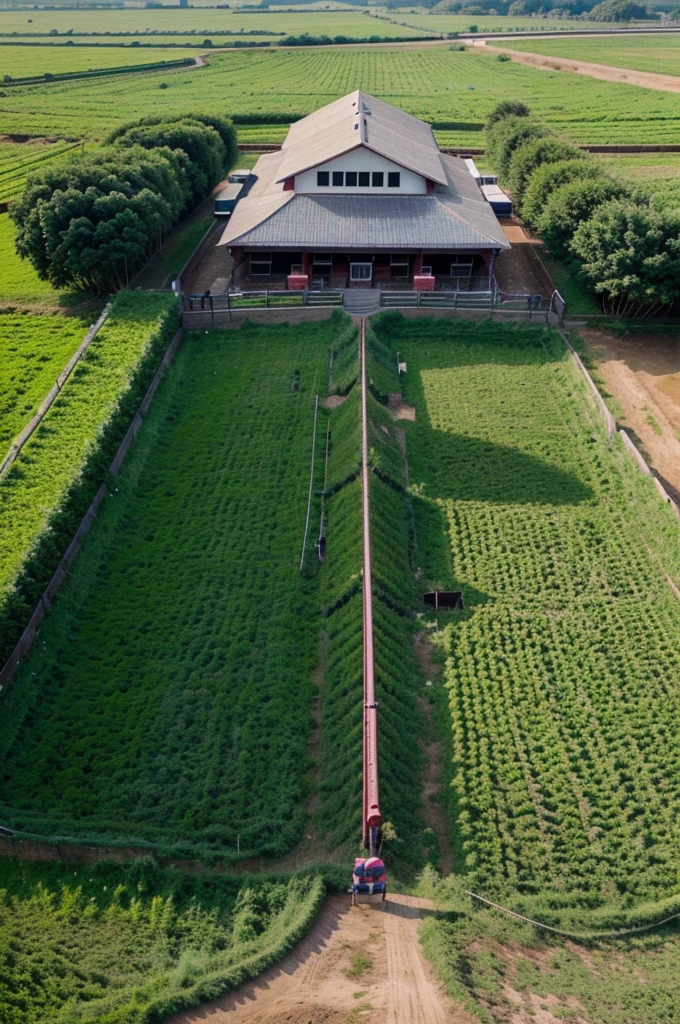 make an illustration of a cow pen with a length of 35 meters, 25 meters wide, tinggi 3 meter