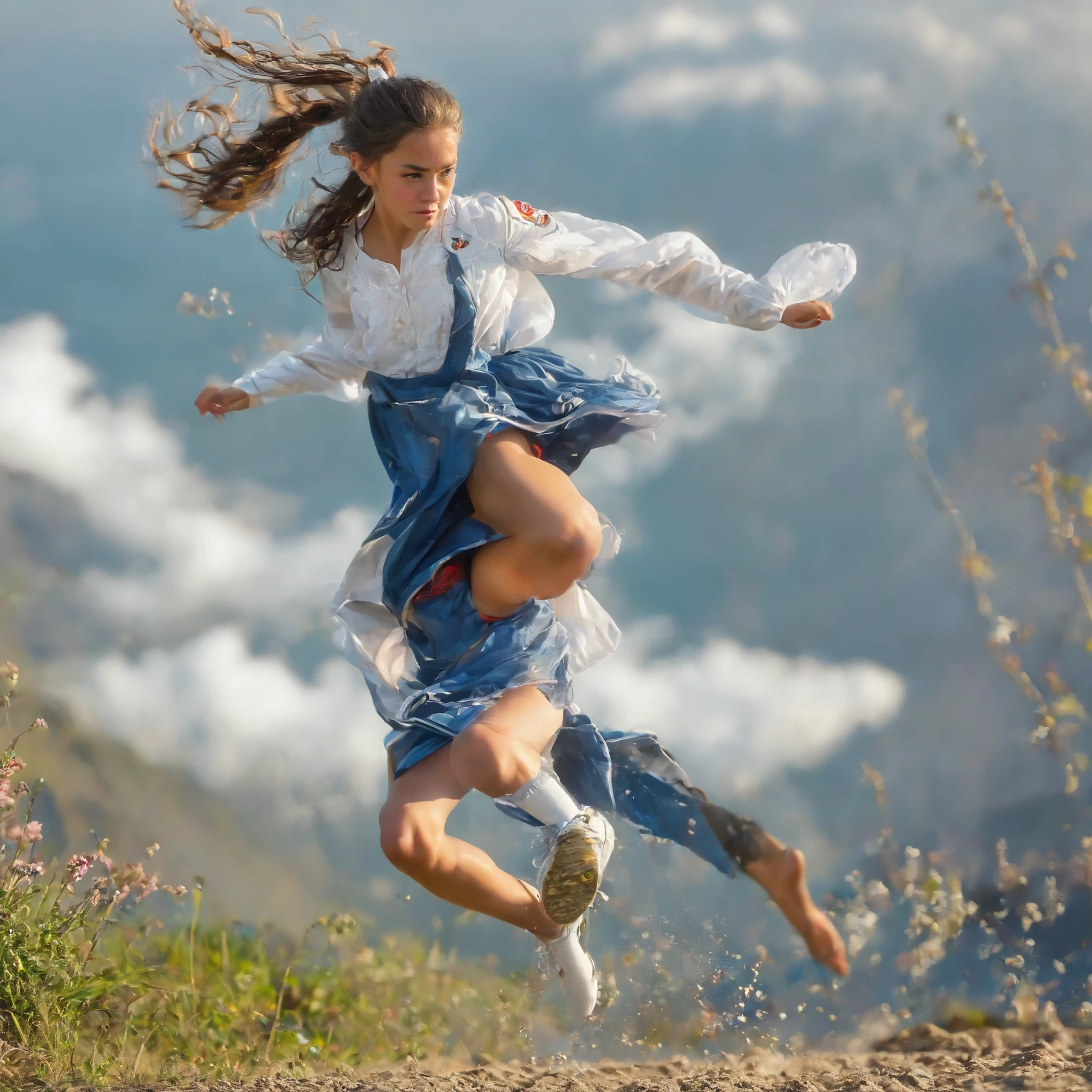 kicking girl