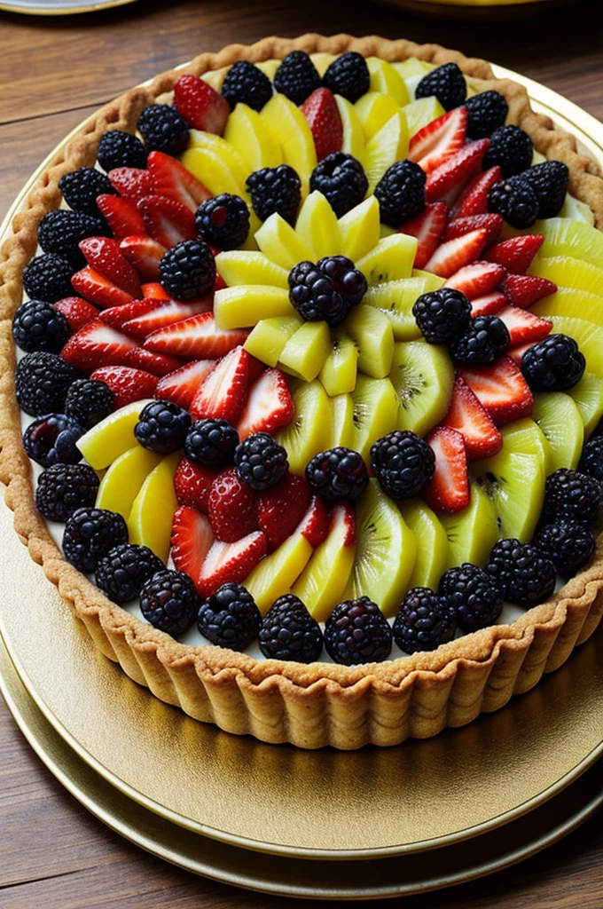 Small dessert of a fruit tart based on edible soil