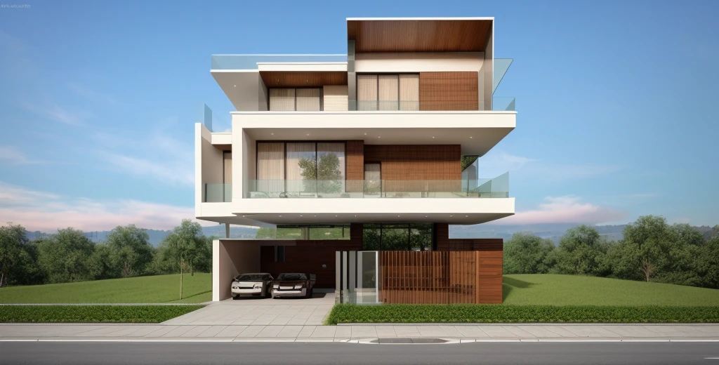 MODERN HOUSE, on the hill street view,