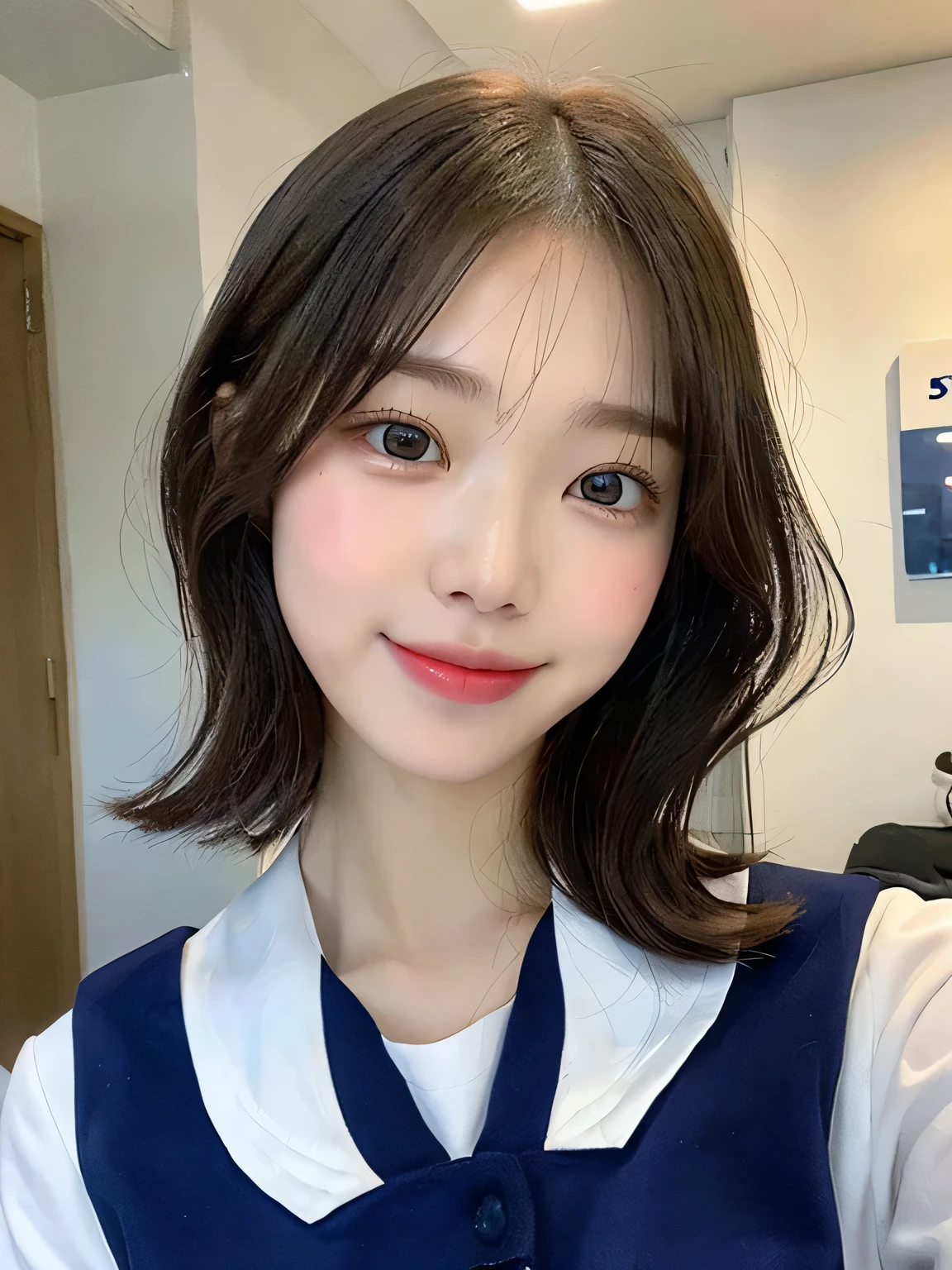 One person、14 years old、Full body photo、slender、woman、White drool coming out of the mouth、smile、Very short hairstyle、 Fair skin, messy hair, super cute、Soft and Face、8K resolution、Surreal、Ultra high definition、 A-cup small breasts（（Highest resolution、8K、masterpiece：1.3））、Ultra-fine face、Ultra Fine Lips、Beautiful Eyes、double eyelid,Sailor suit、Thighs、thin,Thighsが見える、Shapely small breasts、