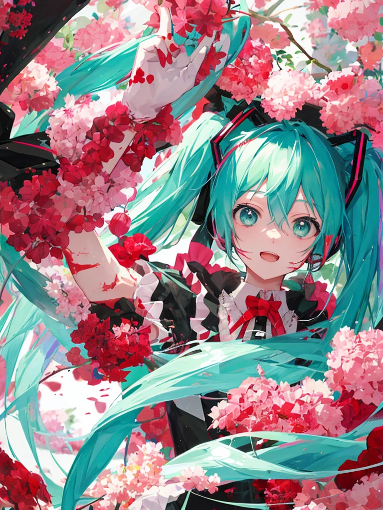 hatsune miku, blood, cute, cat ears