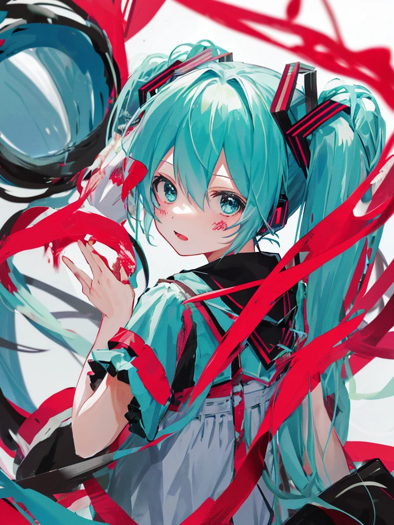 hatsune miku, blood, cute, cat ears