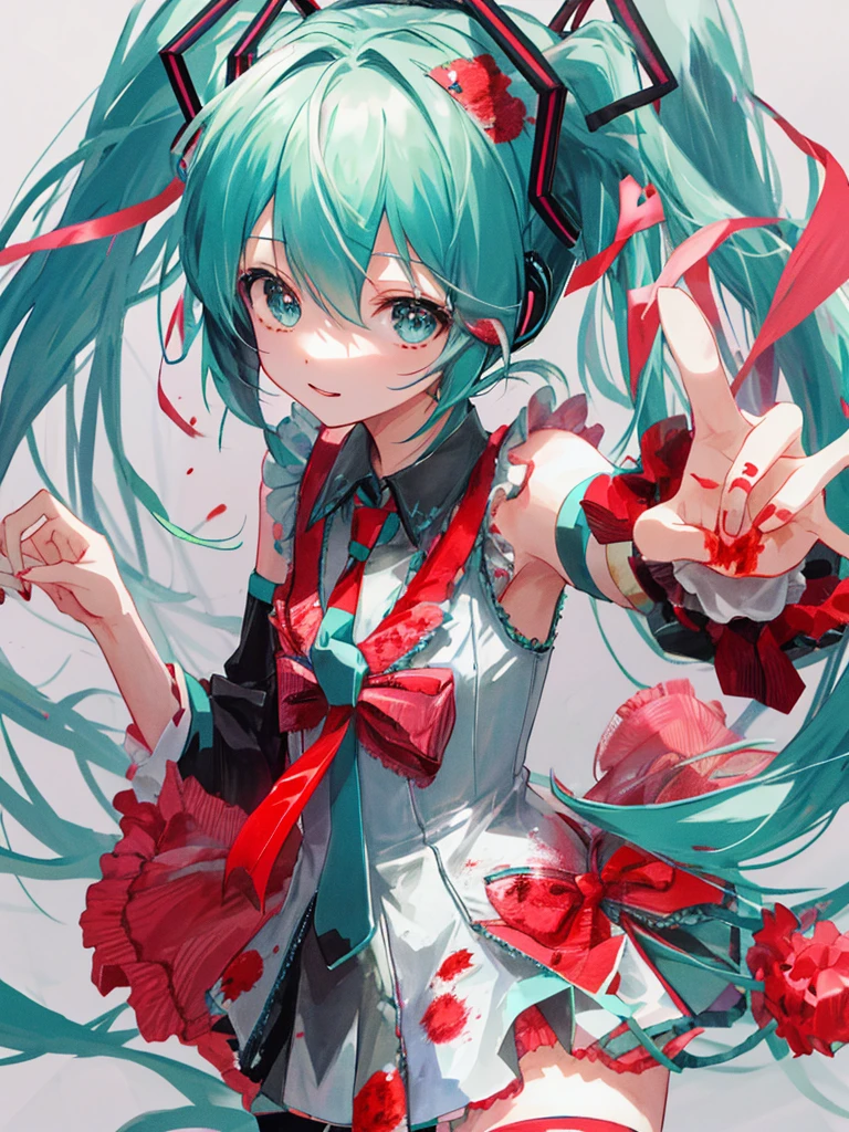 hatsune miku, blood, cute, cat ears