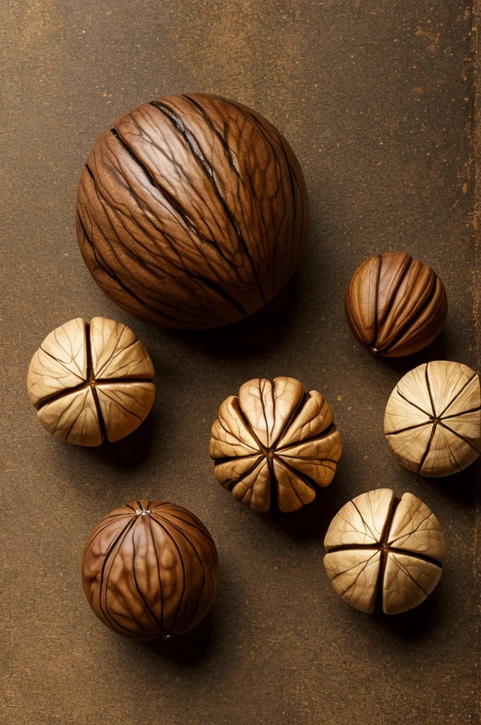 Imagine a walnut with a shiny, golden finish, like it&#39;s covered in sugar or candy. The shape of the nut must be clear and recognizable, but with a stylized touch to make it visually attractive. around the nut, there could be small sparkles or shiny crystals suggesting sugar or candied caramel. The logo background could be a warm tone such as soft brown or gold to complement the candied walnut theme..