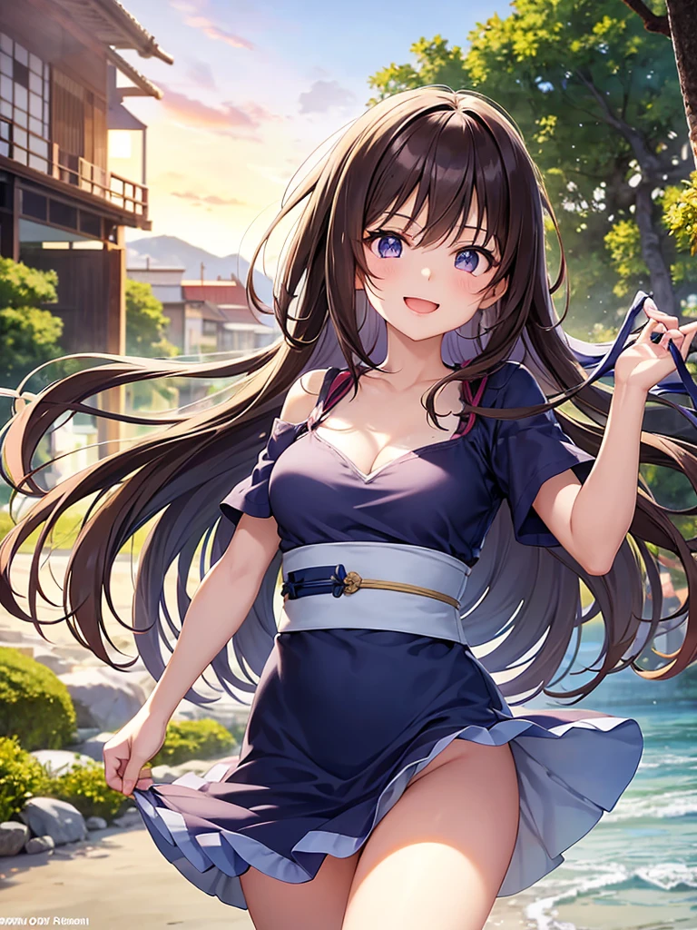 ecchi, , lit from behind, best quality ,masterpiece, 1girl, solo, fine detailed shiny eyes, flat chest, highres, wallpaper, 8k, best lighting, extremely detailed illustrations, blush, embarrassed, smile, ((realistic white panties)), crotch seam, pantyshot, forest, day, lolimeltoe, arle nadja, no skirt, blue short sleeves, armor, collarbone, white shirt, wrist cuffs, nsfw, pantyshot, wet panties, undressing