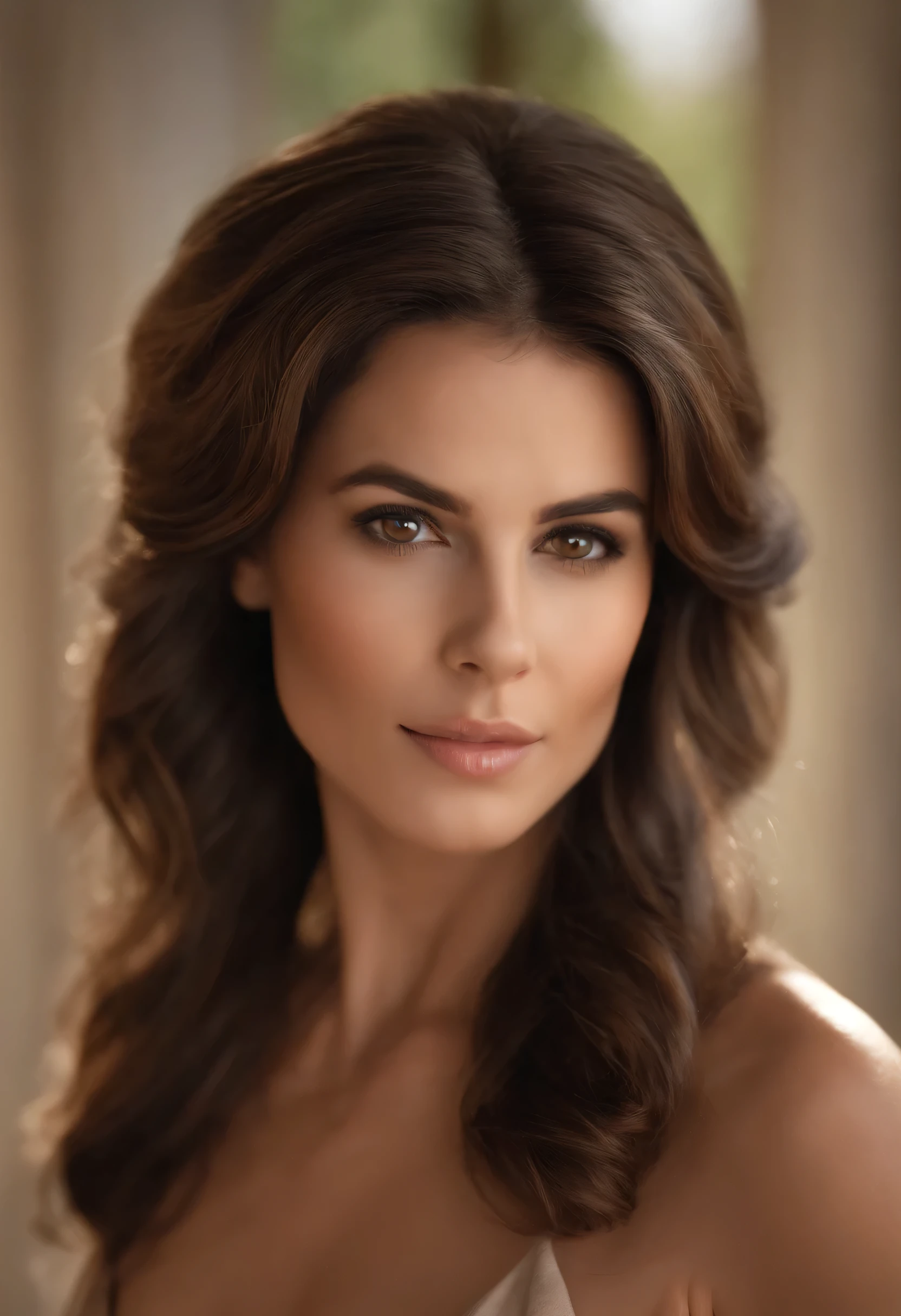 3 40 year old women, the 3 must be different Ultra realistic, meticulously detailed, , brown-hair,, no-makeup, Make-up natural, looking directly at the camera, guy with artgram, subtle makeup, in a hall with children, Medium to large bust, Hispanic