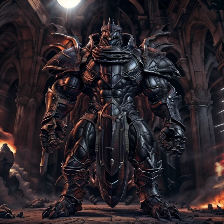 (masterpiece. official art. 8k. best quality. detailed full body. full body.)
(situation 1 : dominating BLACK DRAGON. BLACK DRAGON is over 1000 meters long. focus GIANT mechanical Muscular BLACK DRAGON is trampling the city. Looking down. macro. stomp. Low-angle perspective. emphasizing the immense size.)
(situation 2 :smoke and flames rising from the destruction in the city)
(Additional details 1: wearing a full-face helmet. He wears a black cloak on his back.).
(Additional details 2: (Detailed head. Detailed Body. Detailed abs. gigantic muscles. HYPER MUSCLES. Gigachad Muscular. big muscle. pecs. triceps. traps. unusually developed muscular body. body full of huge muscles. showing off muscles. pectorales enormes. Exaggeratedly huge muscles. huge muscles. long legs.).
(Additional details 3: Spread wings. It has wings. have big wings. black wings. The claws are sharp. Sharp teeth.).
(An advanced bionic mech, cybrog, anthro, dragon, male, full body, Muscle, Delicate face, Delicate eyes, 1 tail, (glowing LED), energy, digitigrade, outdoors, extremely detailed CG unity 8k wallpaper, realistic, masterpiece, highest quality, lens flare, unreal engine, trending on ArtStation, Intricate, High Detail, dramatic, realism, beautiful and detailed lighting, shadows, black scales, rubber goo body, wings, evil looking, crimson glowing eyes, black armor, futuristic armor, heavy armor, snout-cover armored mask, muscular wings, bodybuilder-like physique, muscule-shaped armor, evil master)