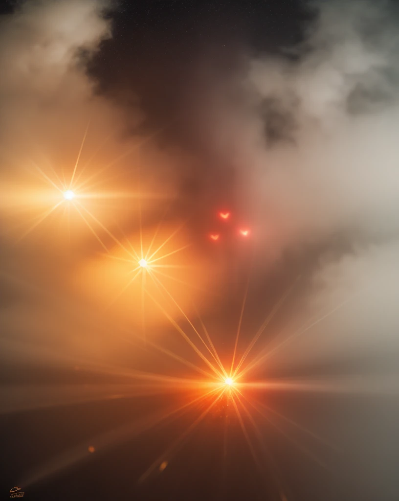 Generate illuminated roses in a fog setting with flares and bokeh