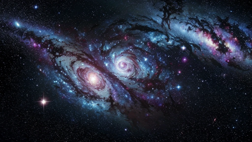 Galaxy Background, Deep space in the background,  The background is an alien galaxy, Space Background, Beautiful space, Galaxies and nebulae, Background space galaxy, Torn Color Nebula, nebula in the background, Space nebula background, Background infinite universe, (Dark Tone: 1.5) 8K, masterpiece, Highest quality,
