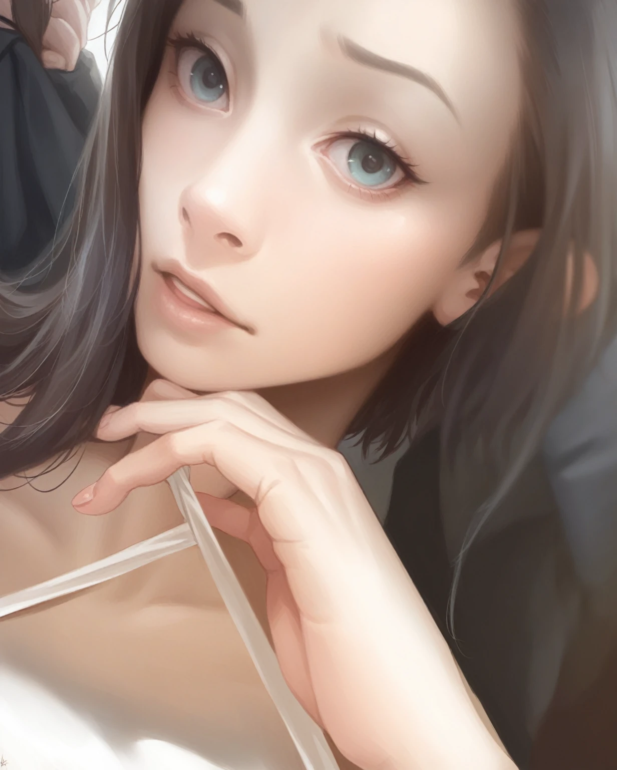 (princess carry:1.5), (masterpiece), (cowboy shot), A realistic photograph of (2 women), she has very short bowl cut hair, she is wearing (luxury black horsehide pants) and (luxury black horsehide jacket), (the woman is satisfied), dark theme, (looking at viewer), in a dark bedroom at night,