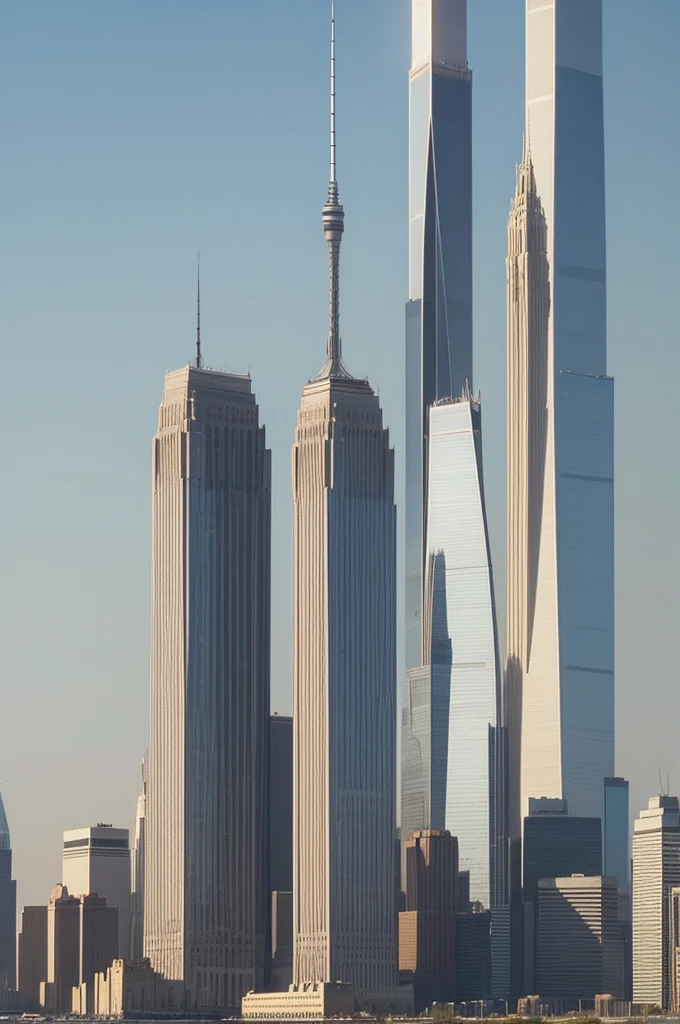 Draw the towers at the time of September 11th, the plane hitting the towers 