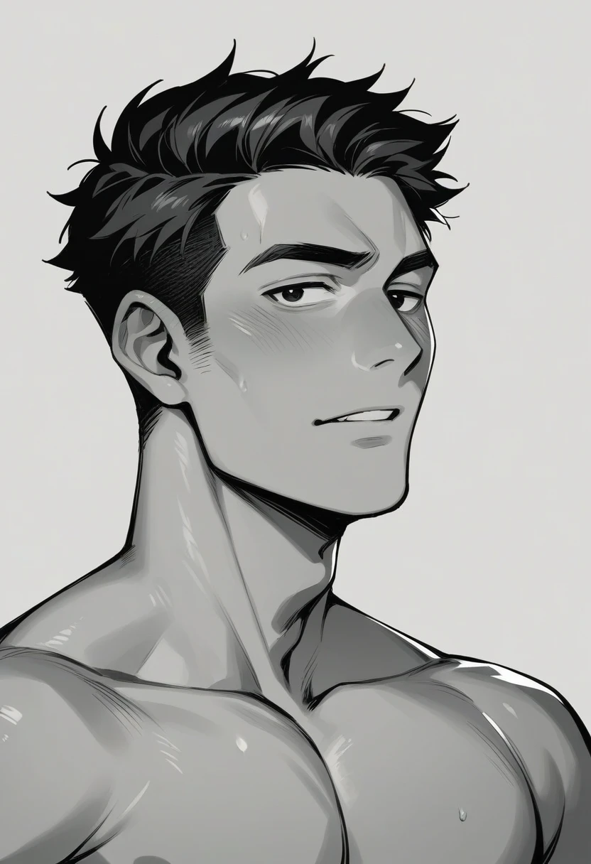 Naked Asian man